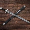 N0rse Viking Sword Battle Ready Damascus Steel Handmade Full Tang w/ Scabbard
