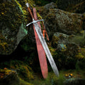 Handmade Damascus Viking Sword Full Tang Double Edge with Sheath-Damascus Sword-