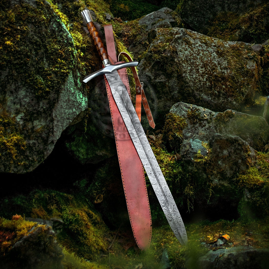 Battle Ready Viking Sword Damascus Steel Full Tang Blade-Damascus Sword-