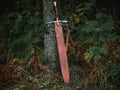 Handmade Damascus Viking Sword Full Tang Double Edge with Sheath-Damascus Sword-
