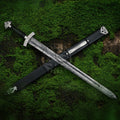 Handmade Damascus Viking Sword Full Tang Battle Ready N0rse Sword Scabbard